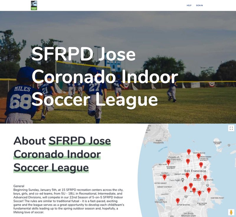 Sports League Website